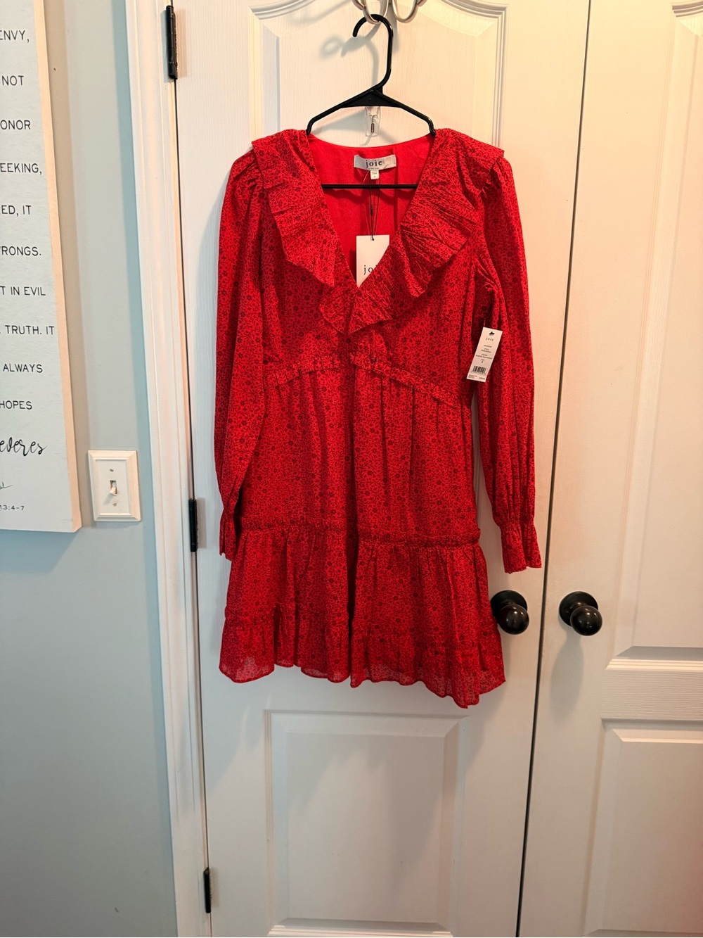 JOIE ADANSON MINI COTTON DRESS IN TRUE RED PLUM PERFECT Sz 4 NWT - Picture 2 of 10